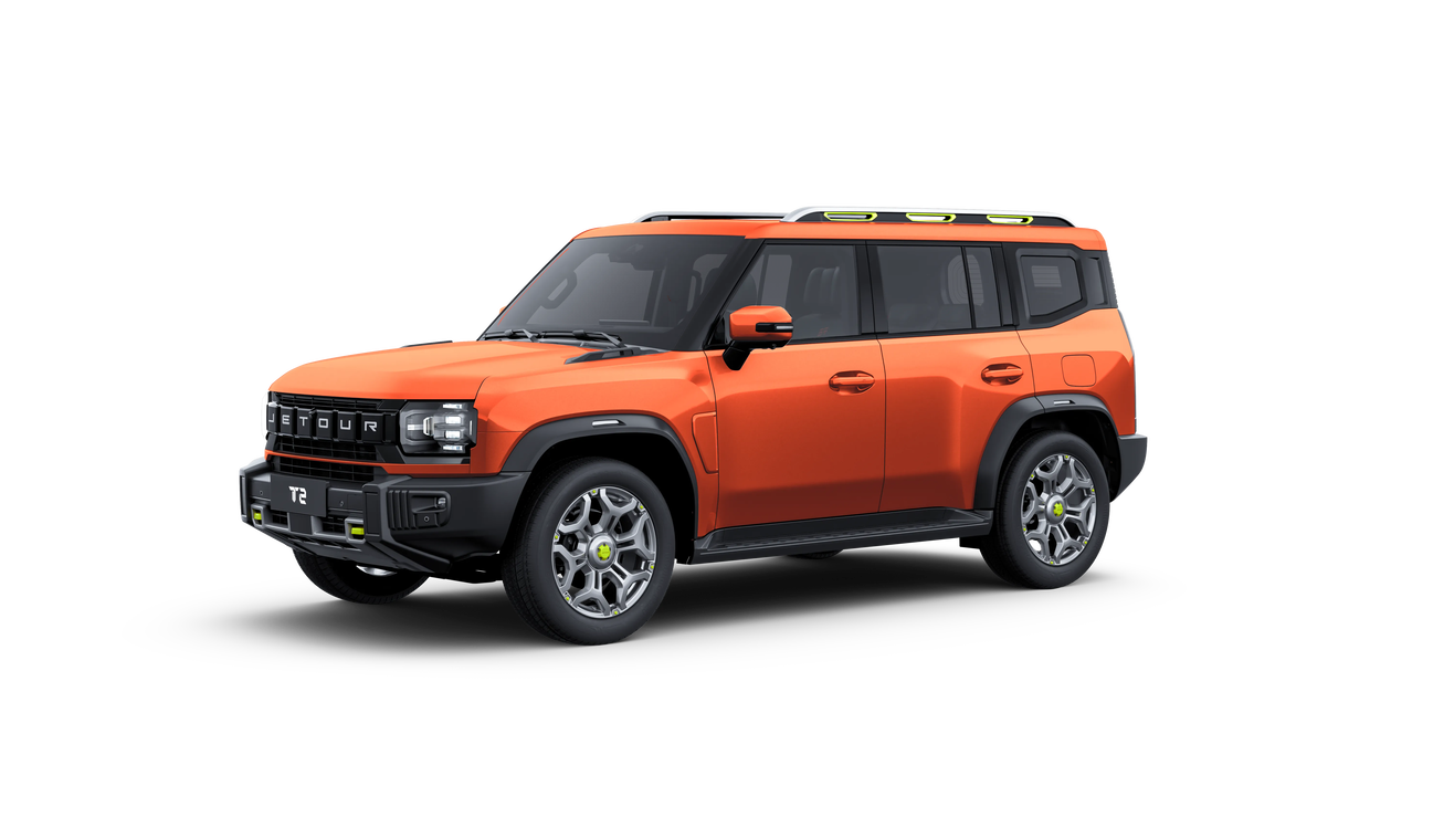 Rugged adventure SUV in orange